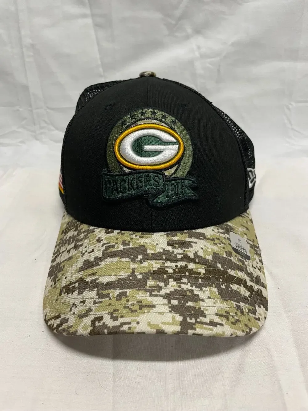 Green Bay Packers New Era Salute To Service Hat 9FORTY Adjustable Mesh Back